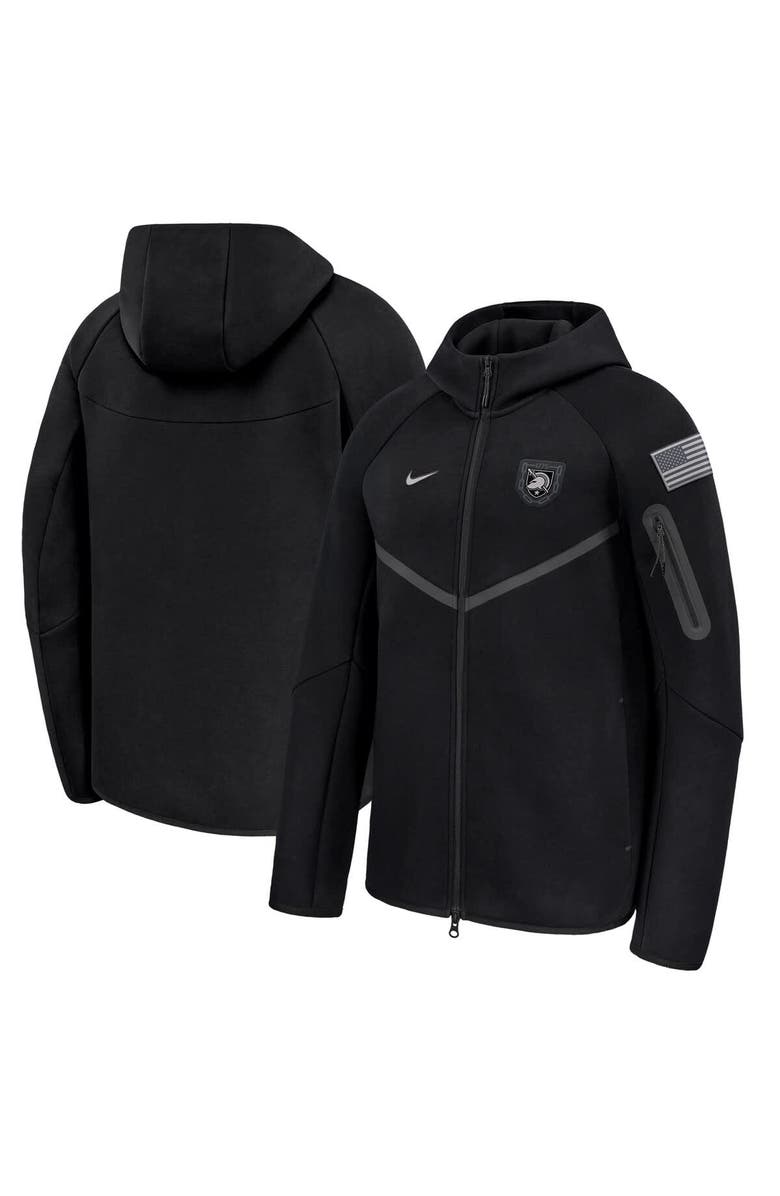 Nike Men's Nike Black Army Black Knights Army 250 Collection Tech Fleece Full-Zip Hoodie, Main, color, Black