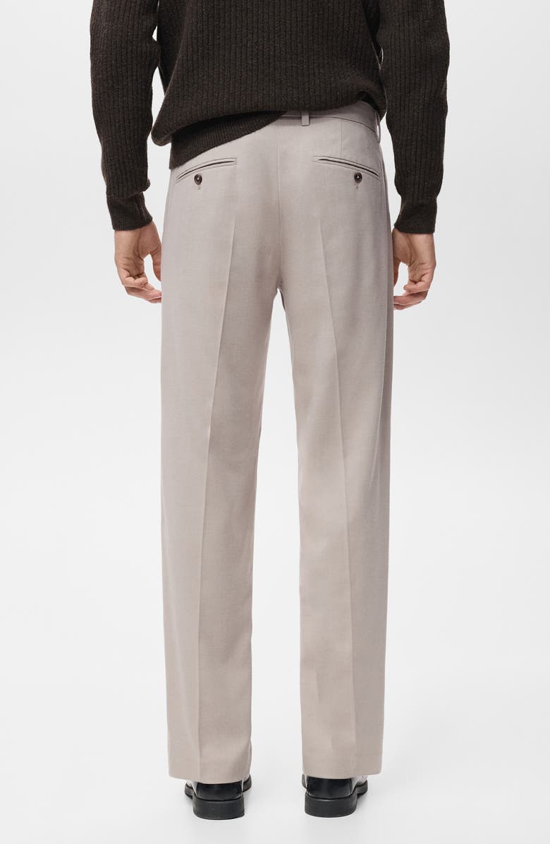 MANGO Regular Fit Pleated Pants, Alternate, color, Beige