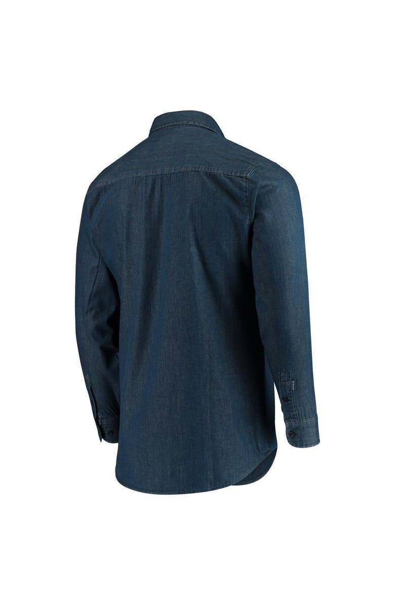 ANTIGUA Men's Antigua Denim Edmonton Oilers Outlook Long Sleeve Button-Up Shirt, Alternate, color, 