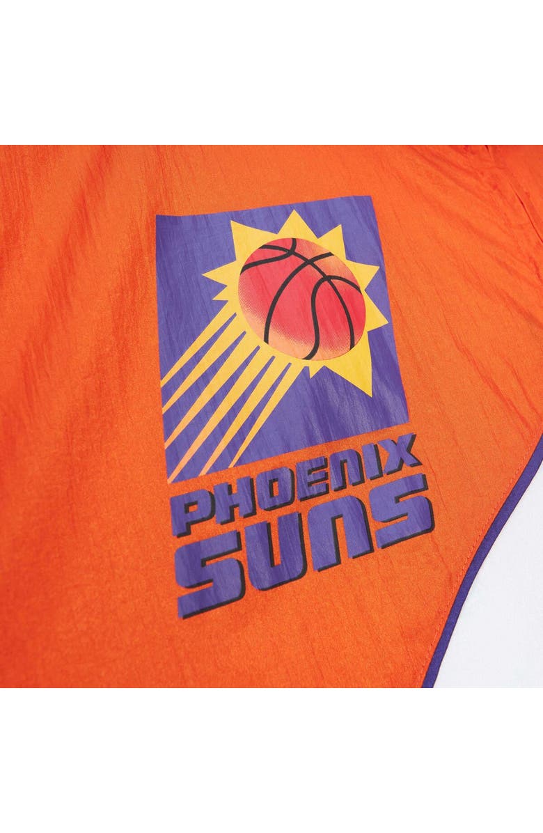 Mitchell & Ness Men's Mitchell & Ness White/Orange Phoenix Suns Hardwood Classics Arched Retro Lined Full-Zip Windbreaker Jacket, Alternate, color,