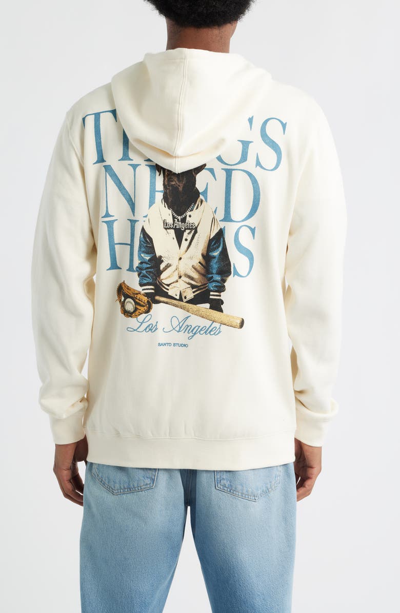SANTO STUDIO x Blake Snell Thugs Zip Hoodie, Alternate, color, Cream