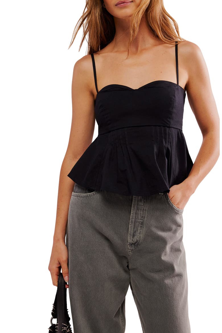 One True Love Peplum Camisole, Main, color, BLACK