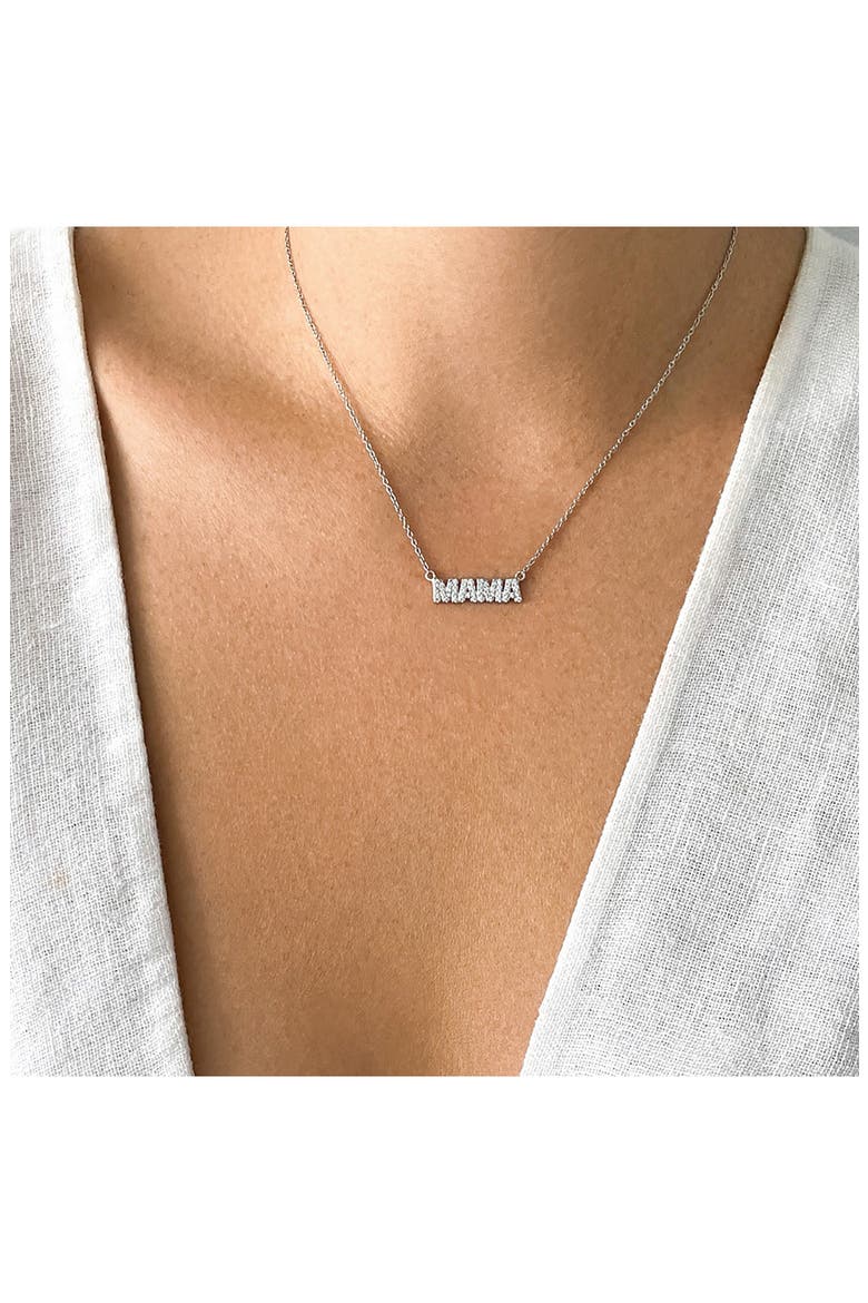 Swarovski Crystal Mama Necklace, Alternate, color, SILVER