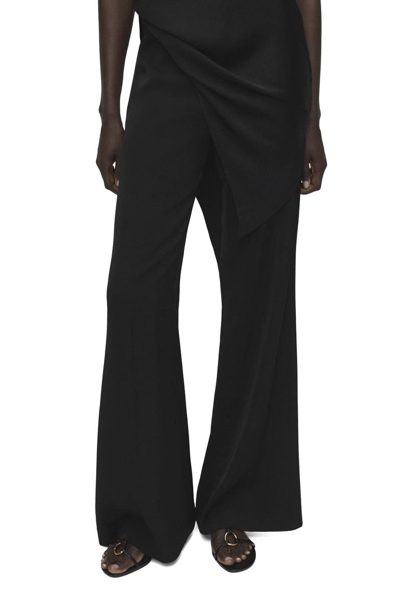 Long Flare Leg Pants, Main, color, BLACK