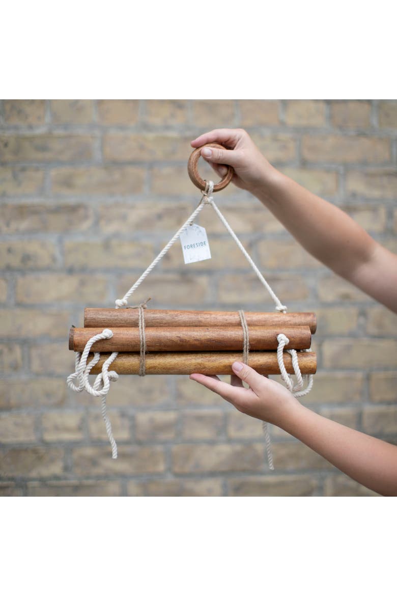 Macramé Hanging Blanket Ladder, Alternate, color, Brown