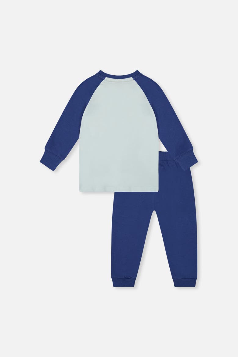 Organic Cotton Ski Graphic T-Shirt & Fleece Pant Set, Alternate, color, Very Pale Turquoise