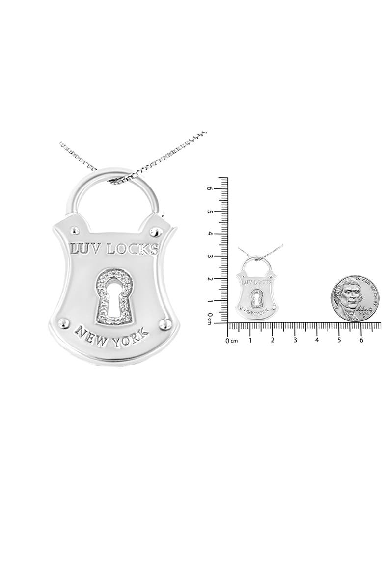 Haus of Brilliance .925 Sterling Silver 1/10 Cttw Diamond Lock Pendant Necklace, Alternate, color, White