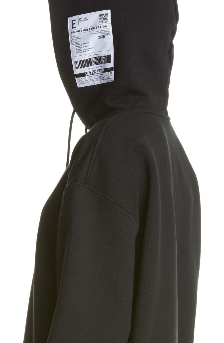 VETEMENTS Logo Shipping Label Graphic Hoodie, Alternate, color, 