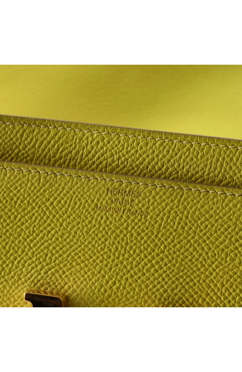 Pre-Owned Hermes Constance Wallet Epsom Long, Alternate, color, Lime