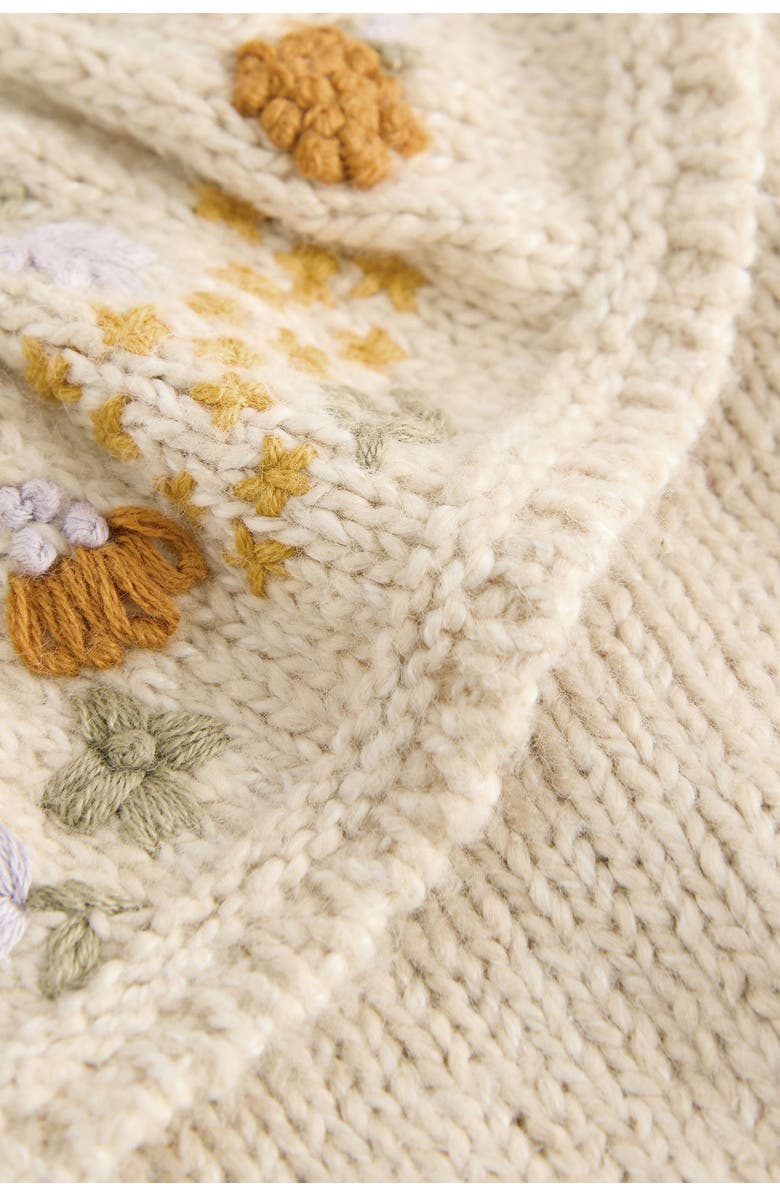 NEXT Kids' Embroidered Collar Cardigan, Alternate, color, Neutral