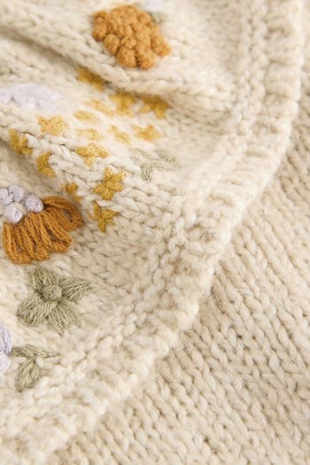 Kids' Embroidered Collar Cardigan