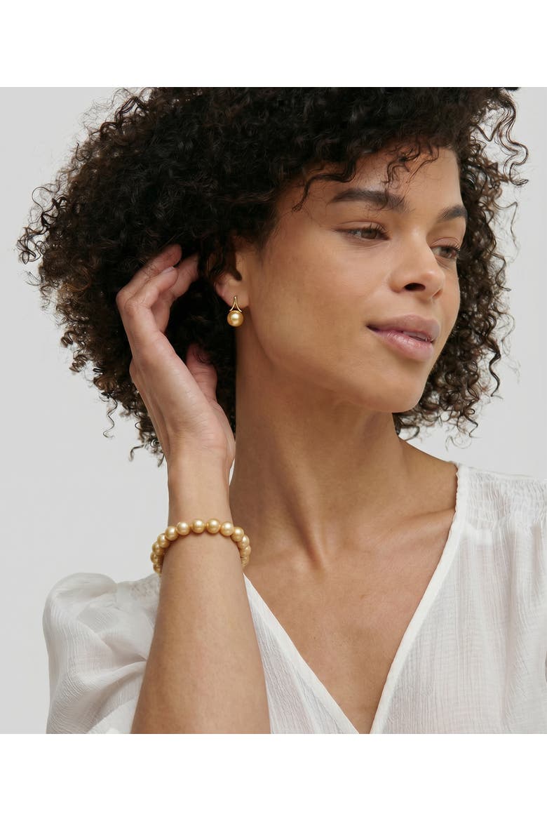 Golden Pearl Lindsey Earrings, Alternate, color, Yellow Gold
