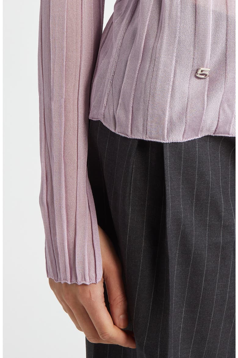 Sheer Rib Funnel Neck Sweater, Alternate, color, LAVENDER