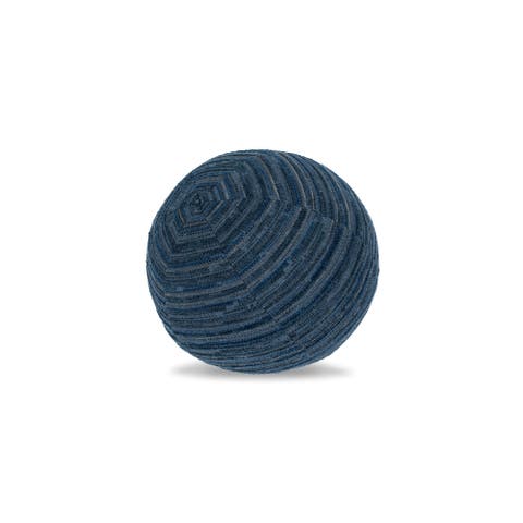 Luxe Stripe Chenille 
Boucle textured Indoor 
Outdoor Woven Orb Pillow