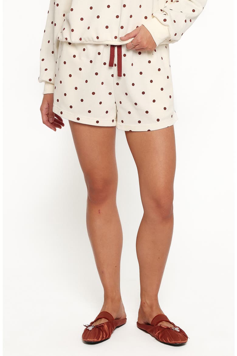 Novie High Waist Shorts, Main, color, BROWN POLKA DOT