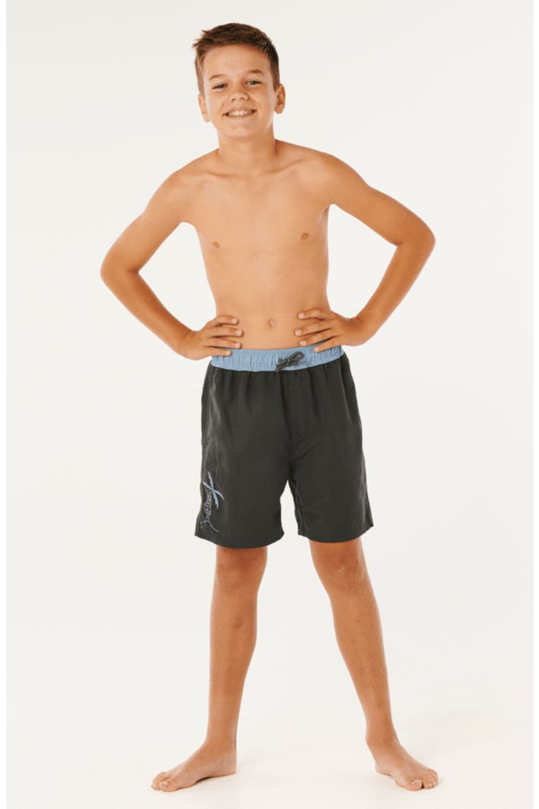 Kids' Eternal Shred Block Swim Trunks, Main, color, WASHED BLACK