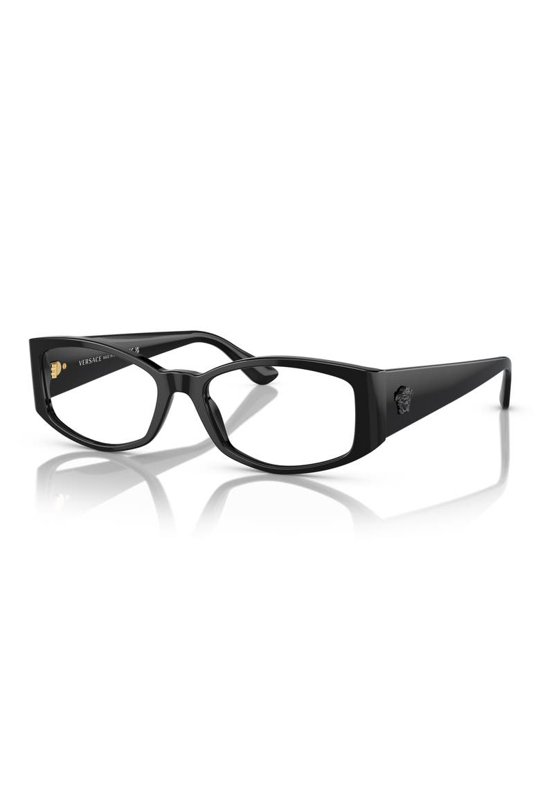 54mm Rectangular Optical Glasses, Alternate, color, BLACK