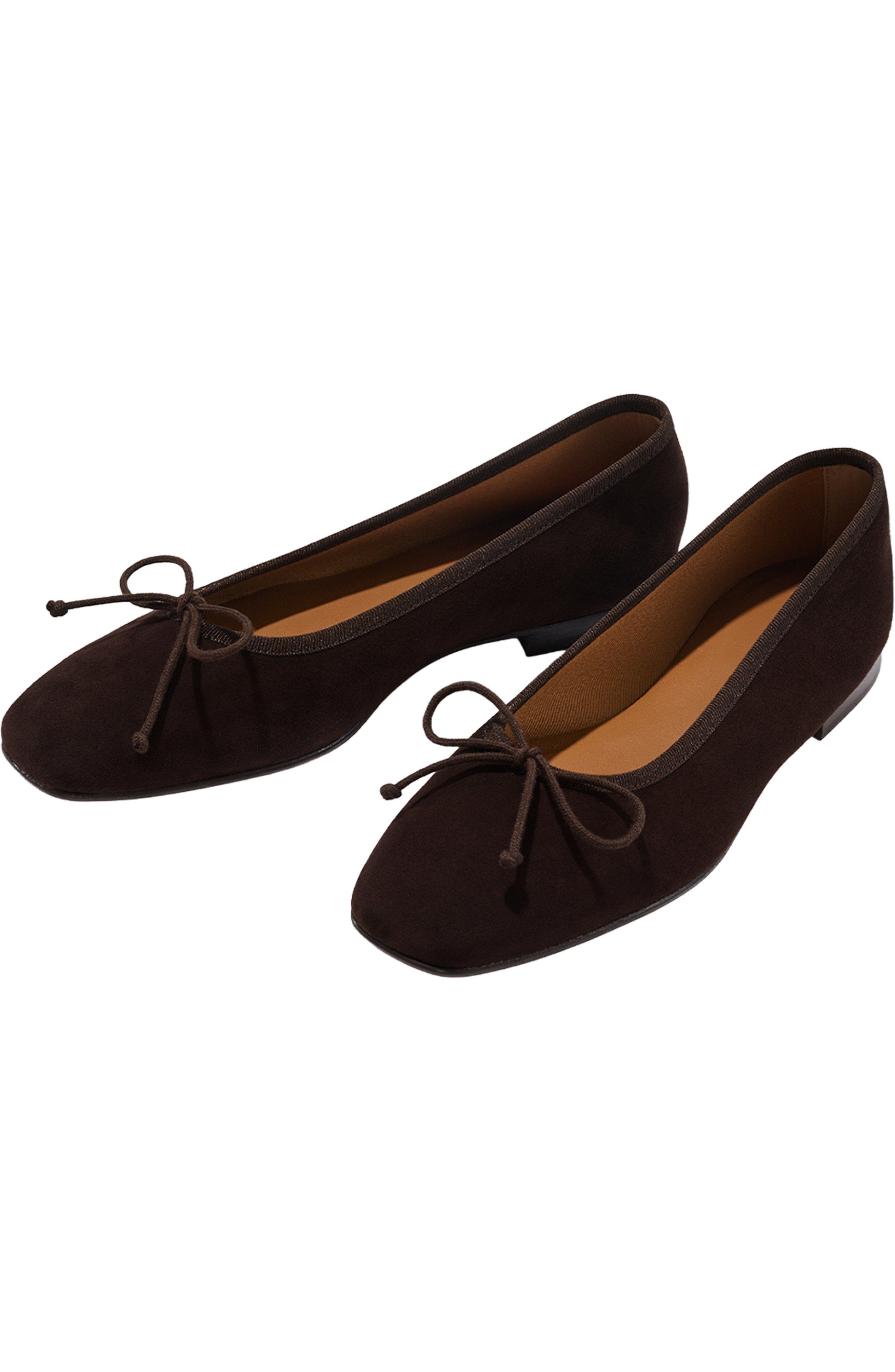 The Fonteyn Flat, Alternate, color, Espresso Suede