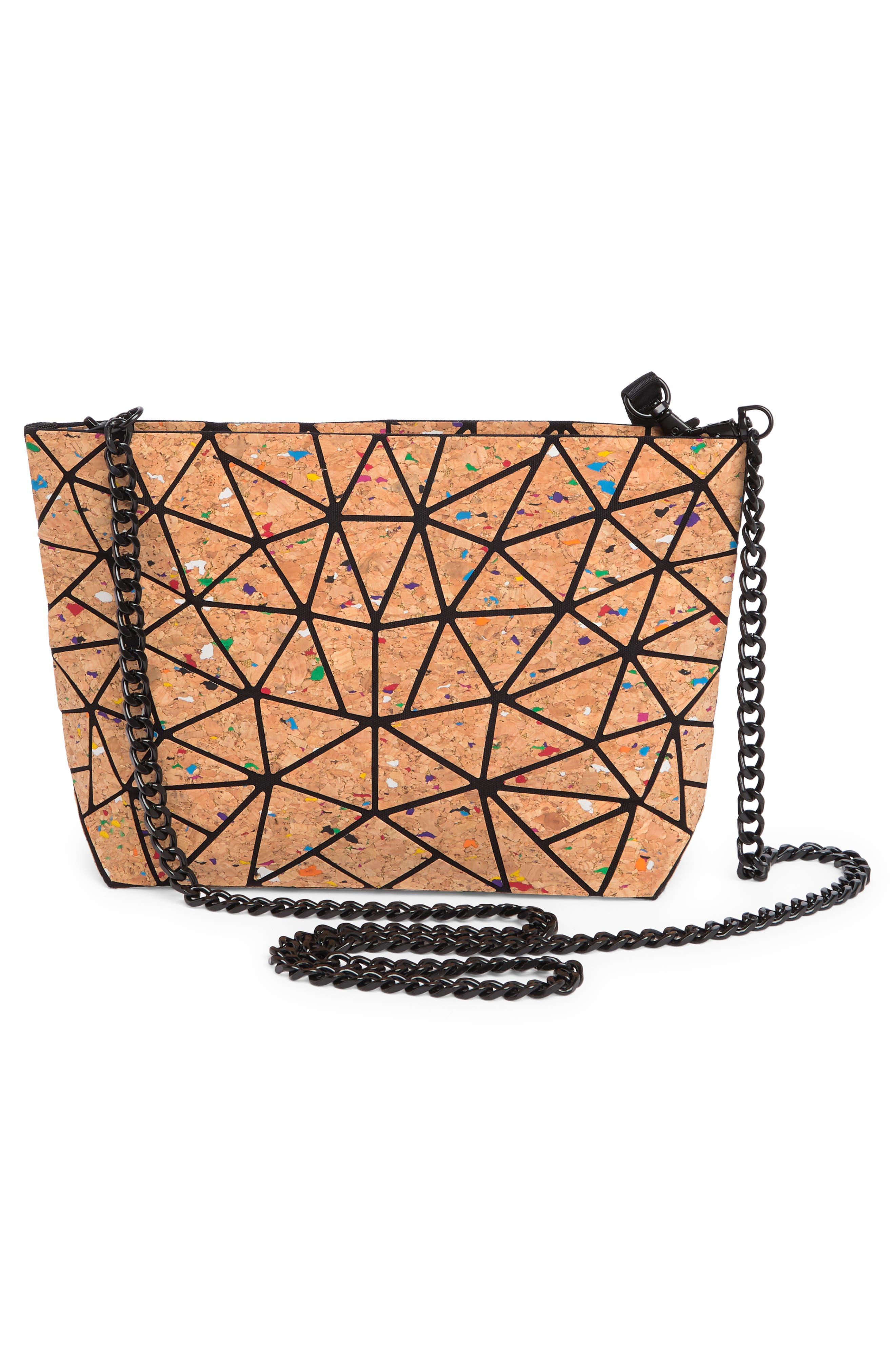 PATRIZIA LUCA Slanted Triangle Convertible Clutch, Alternate, color, Multi Cork