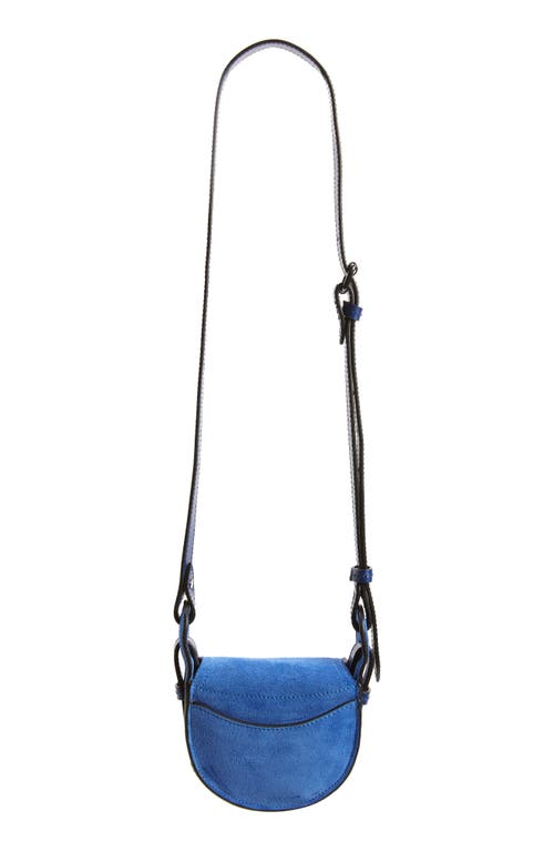 Isabel Marant Botsy Mini Flap Suede Shoulder Bag In Blue