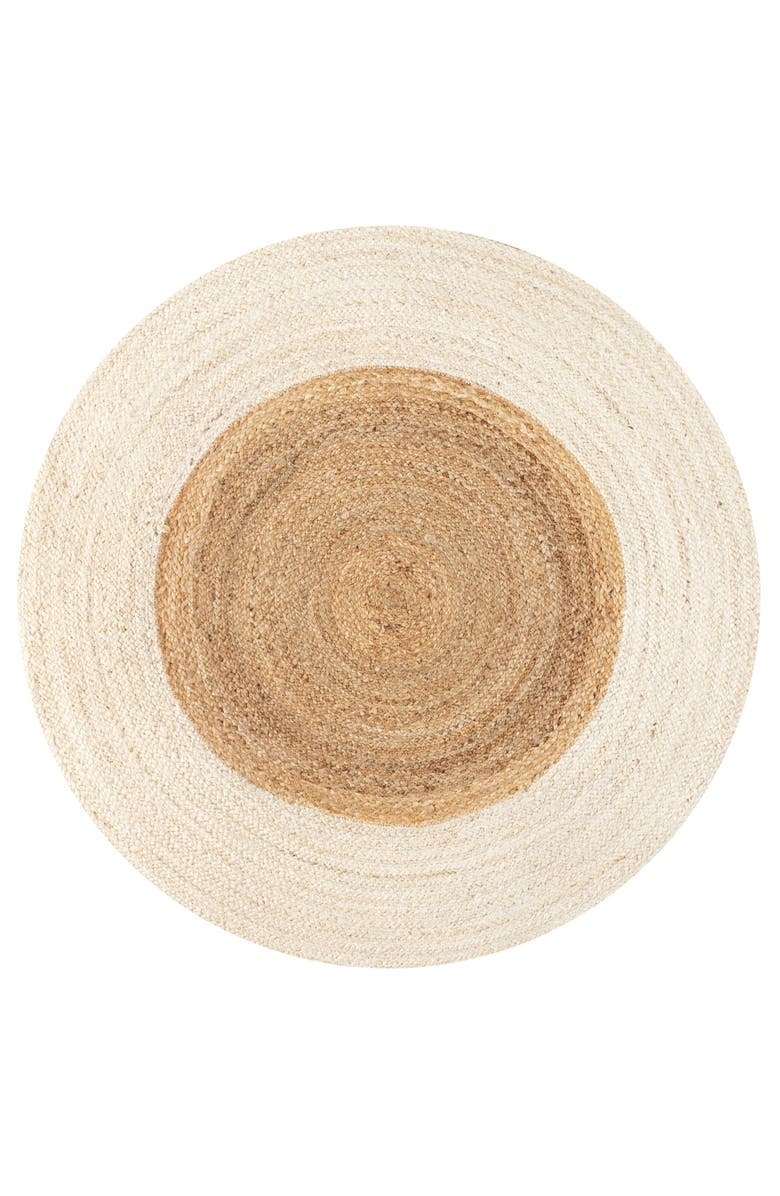 JONATHAN Y Oceana Two-Tone Boho Jute Circle Round Area Rug, Main, color, Cream/Natural