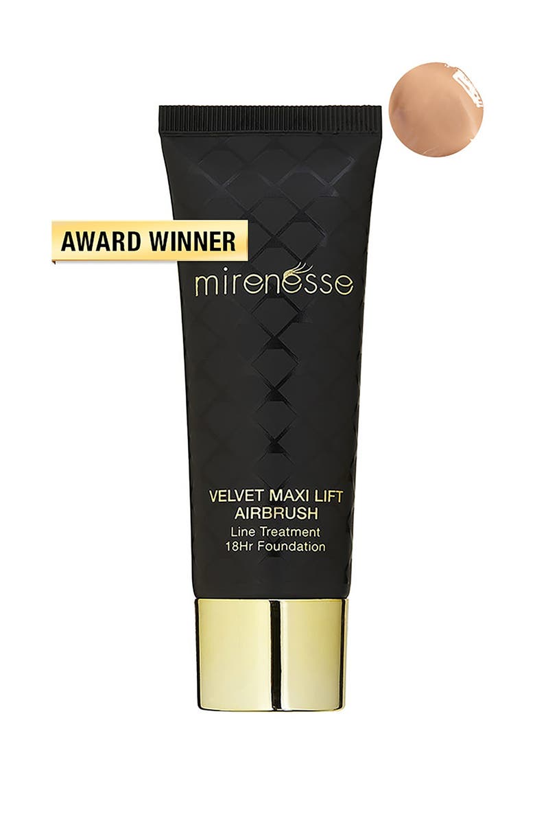 MIRENESSE Velvet Maxi Lift Airbrush Line Treatment 18HR Foundation - 23 Mocha, Main, color, 