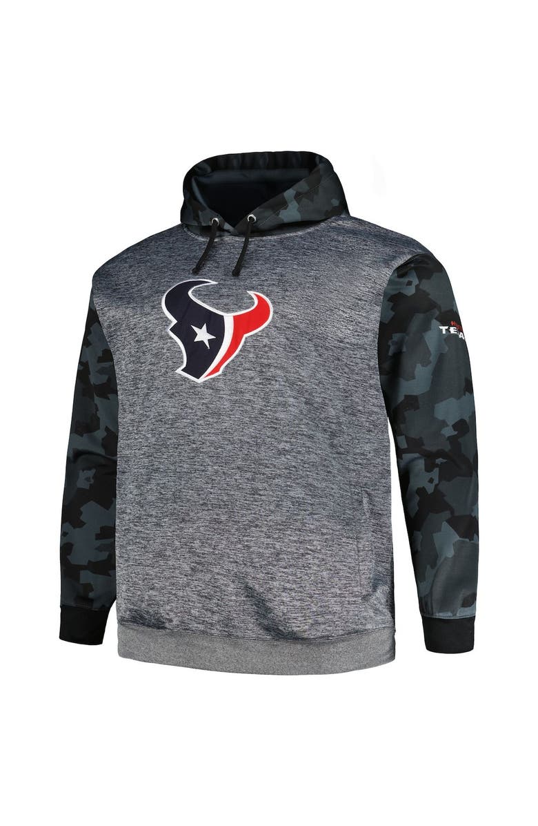 FANATICS Men's Fanatics Branded Heather Charcoal Houston Texans Big & Tall Camo Pullover Hoodie, Alternate, color, 