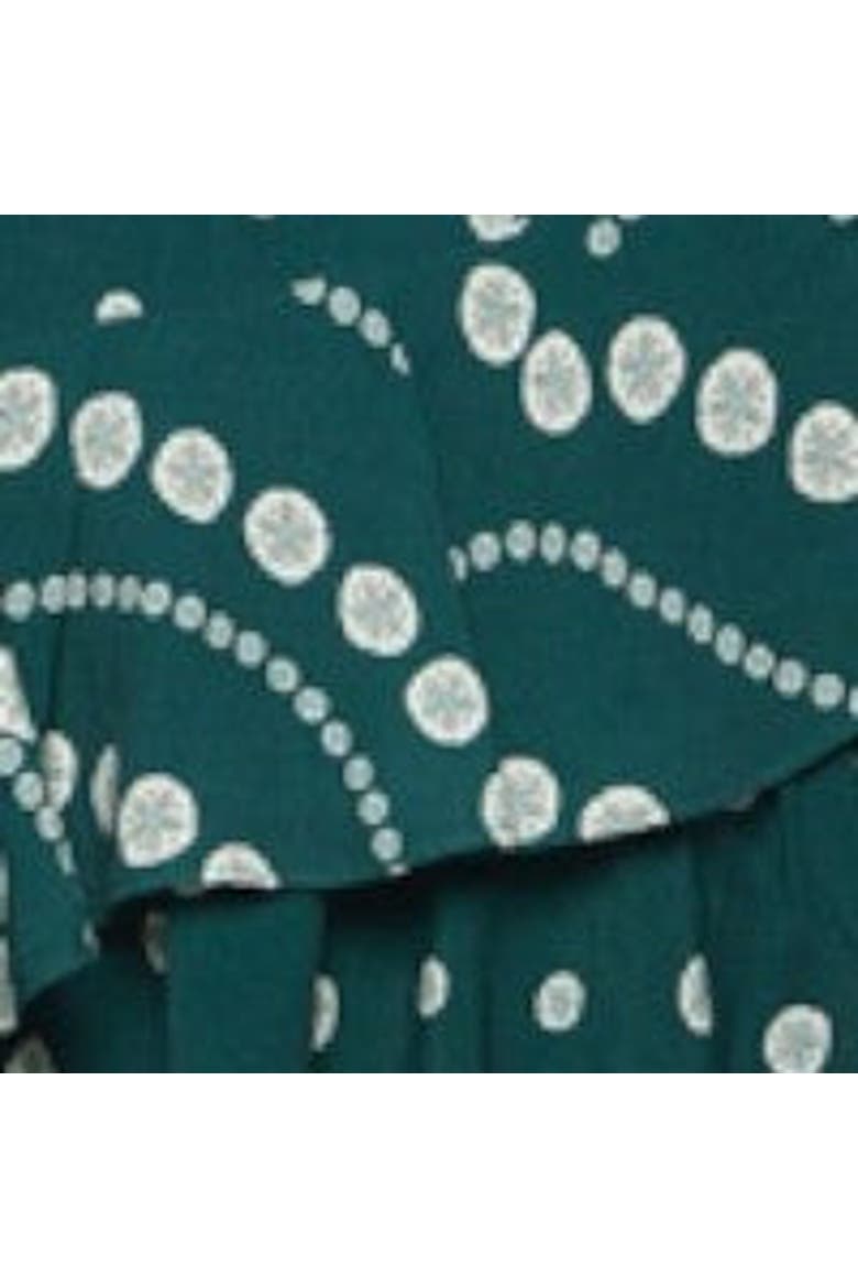 Printed Ruffle Mini Dress, Alternate, color, Green
