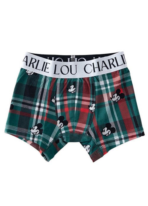 Charlie Lou Baby ® Little Boy's Steamboat Willie Tartan Boxer Briefs In Green