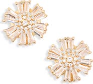 Cara Crystal Floral Button Stud Earrings