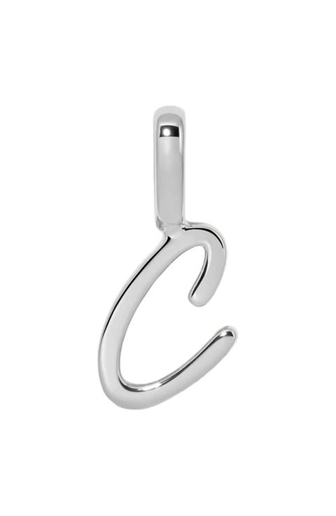Script Initial Charm Silver