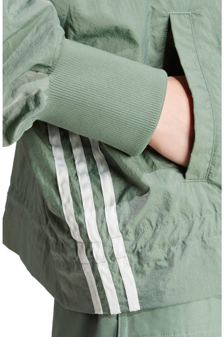 Oversize Ruched Sleeve Bomber Jacket, Alternate, color, TRAGRN