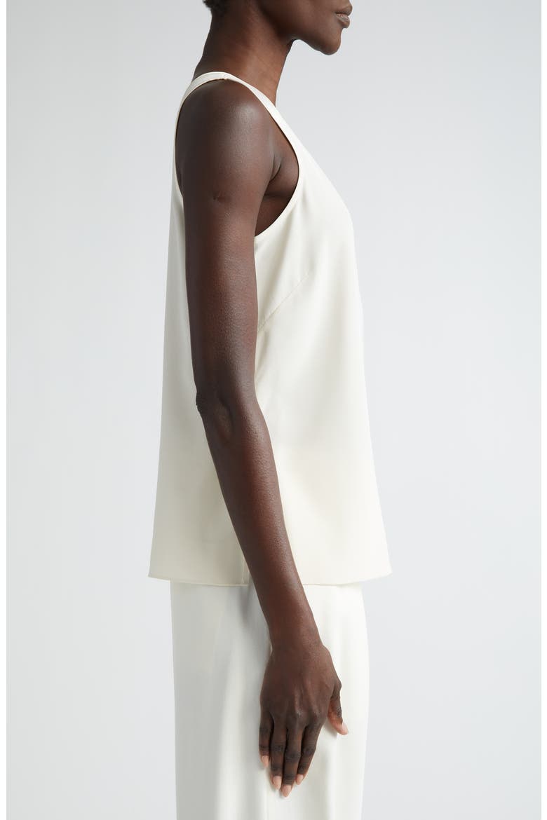 Silk Crêpe de Chine Tank, Alternate, color, ECRU