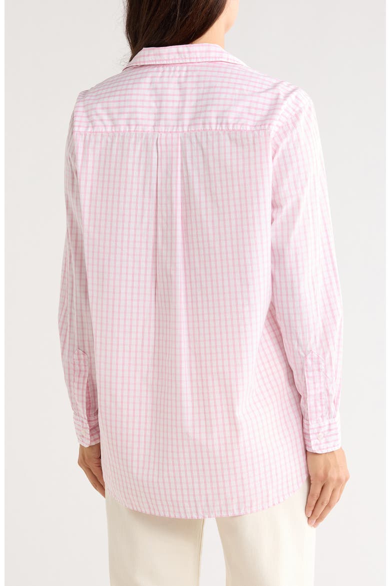 Joedy Grid Cotton Boyfriend Shirt, Alternate, color, PINK GRID