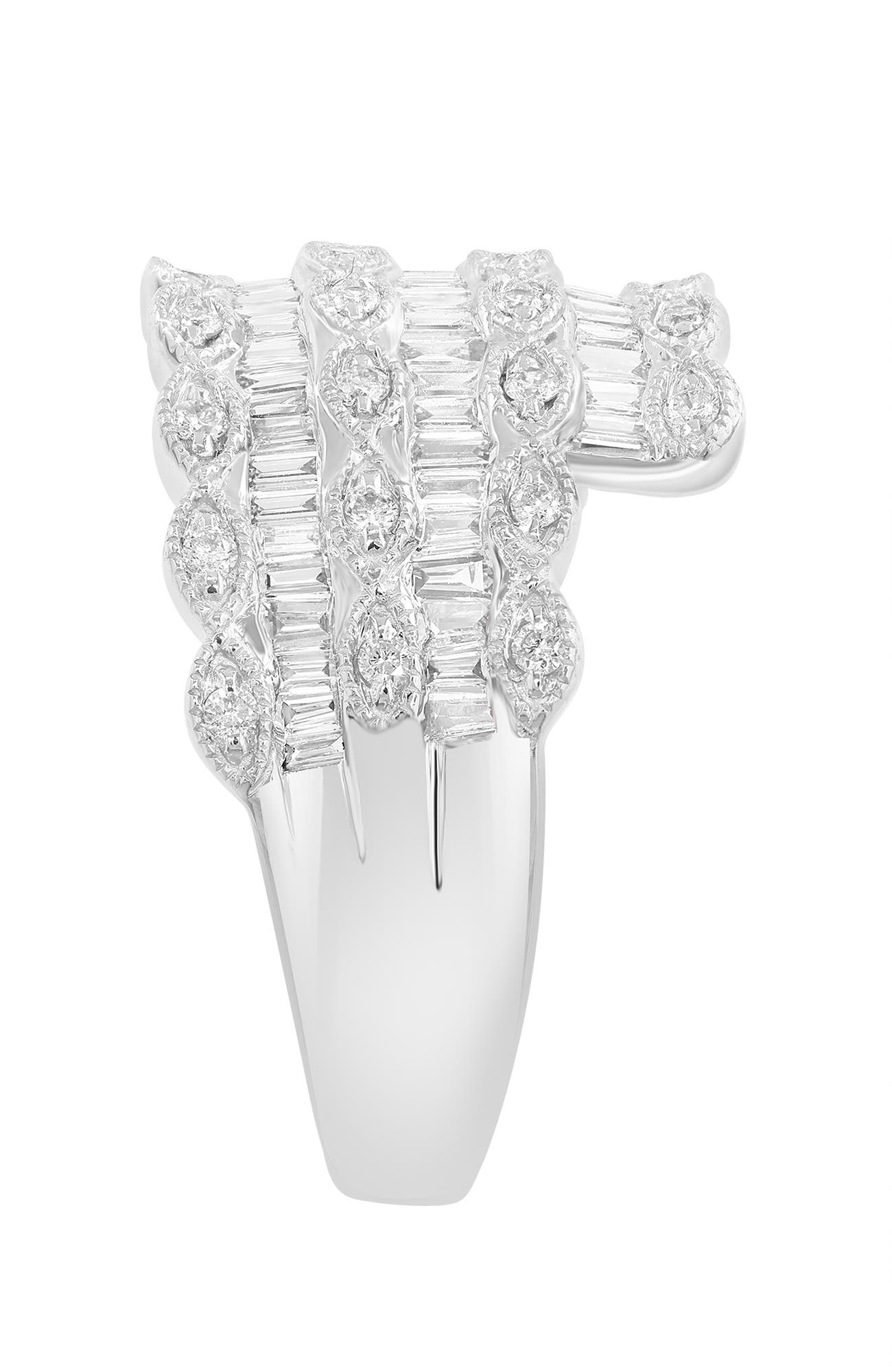 EFFY 14K White Gold Diamond Multi-Row Cluster Ring (Women) | Nordstrom