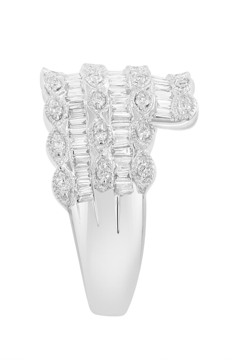 Multi Row Diamond Statement Ring in White Gold, Alternate, color, Hematite and FW Blush Pearl