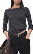 MANGO Long Sleeve Cotton T-Shirt