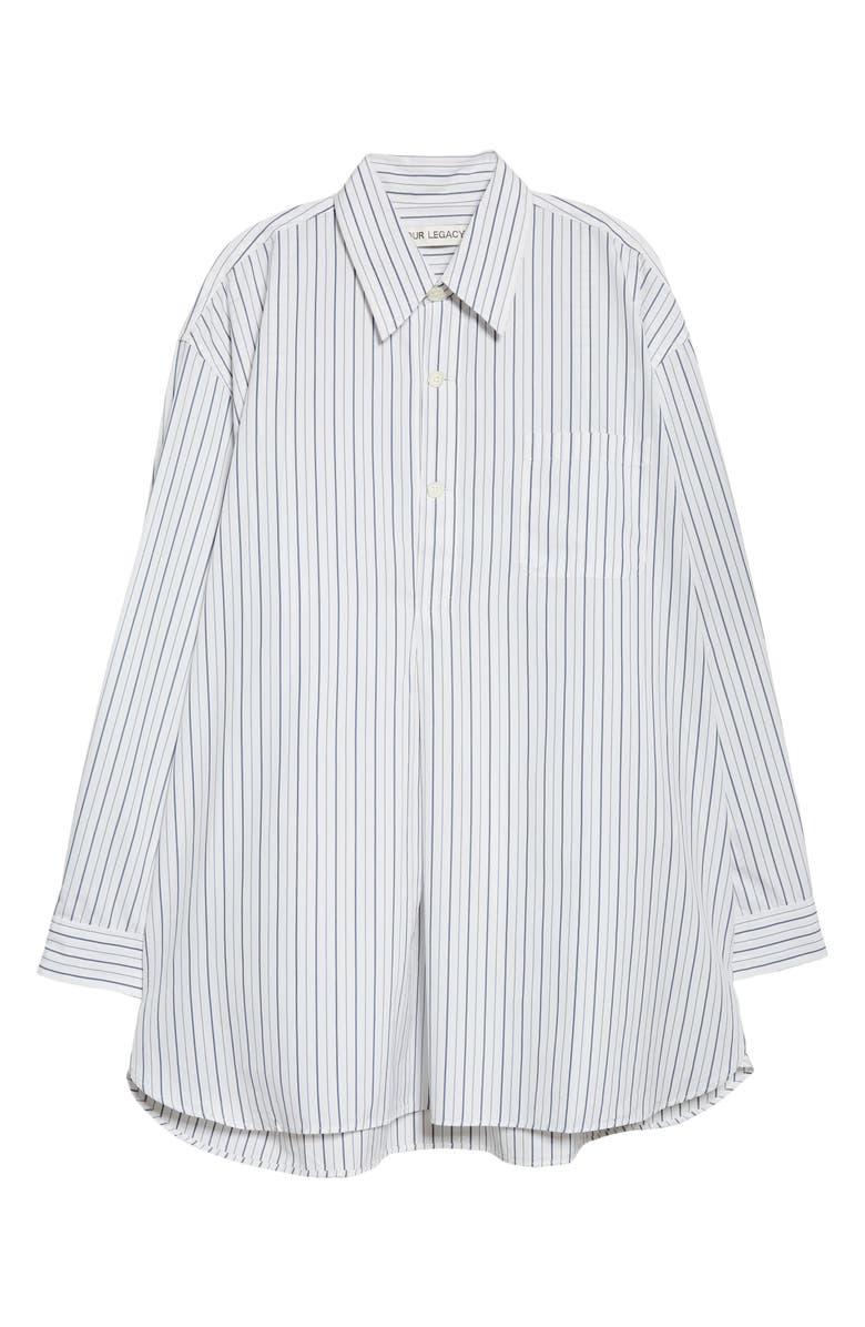 OUR LEGACY Olympic Stripe Cotton Poplin Popover Shirt, Alternate, color,
