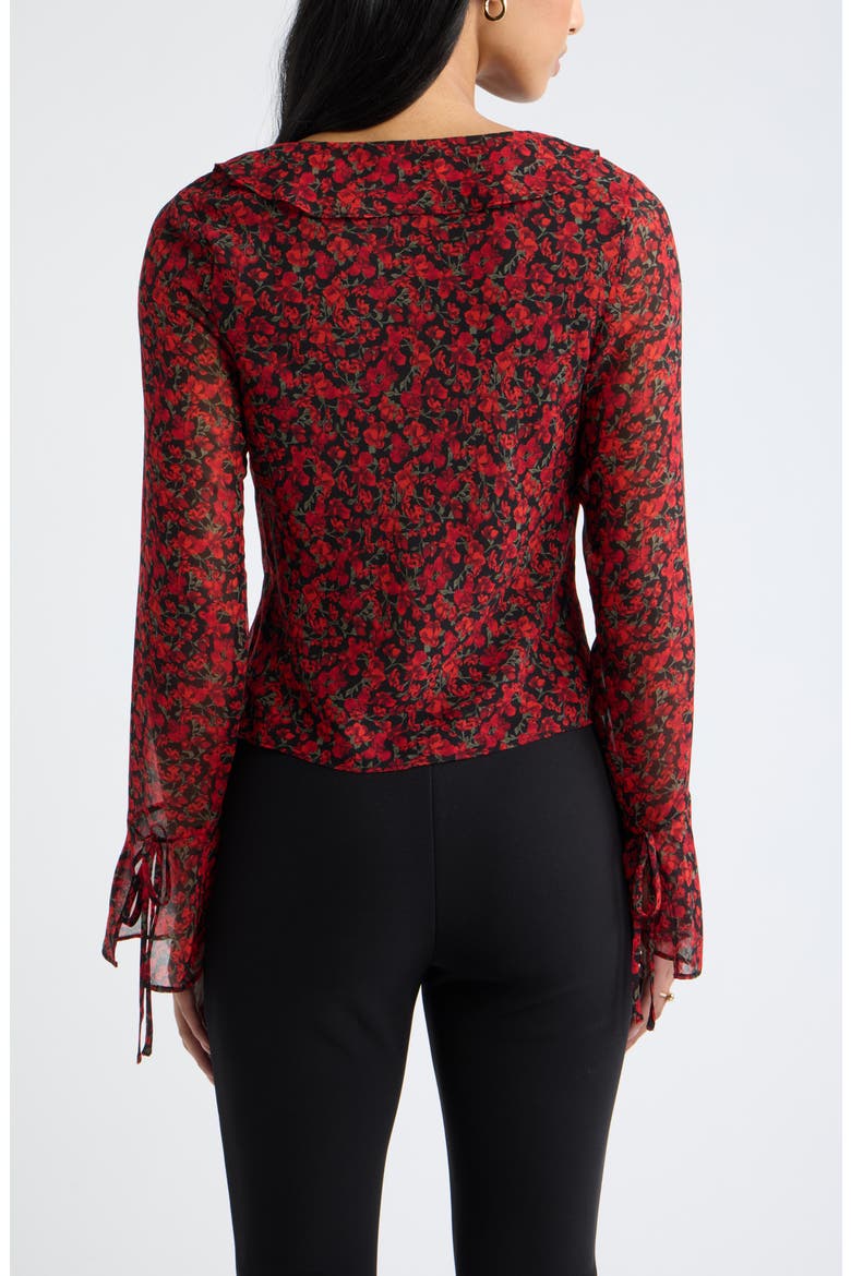 Ruffle Chiffon Top, Alternate, color, BLACK RED DARA DITSY