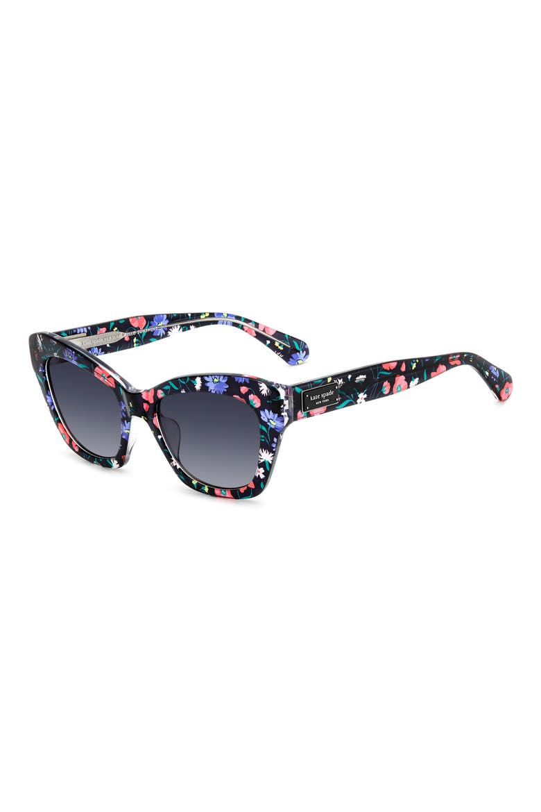 daina 51mm gradient cat eye sunglasses, Alternate, color, BLACK MULTICOLOR/ DARK GREY SF
