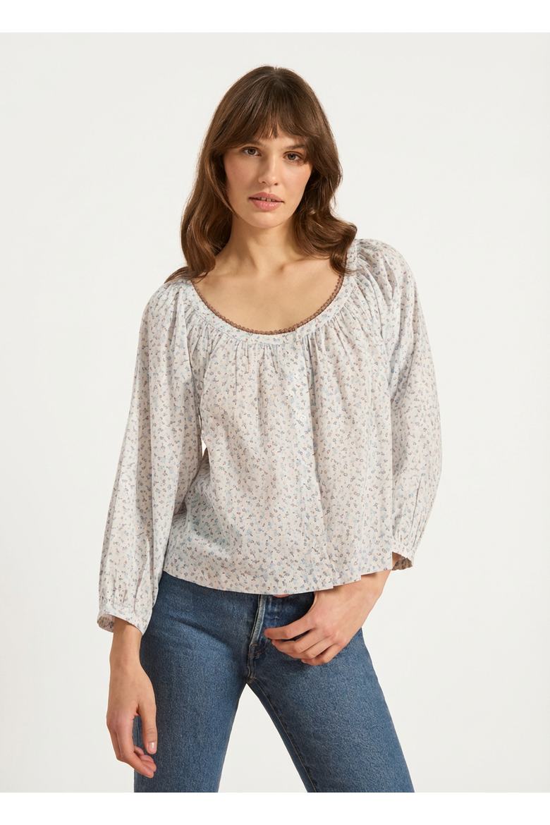 Phoebe Blouse, Main, color, Forget Me Not