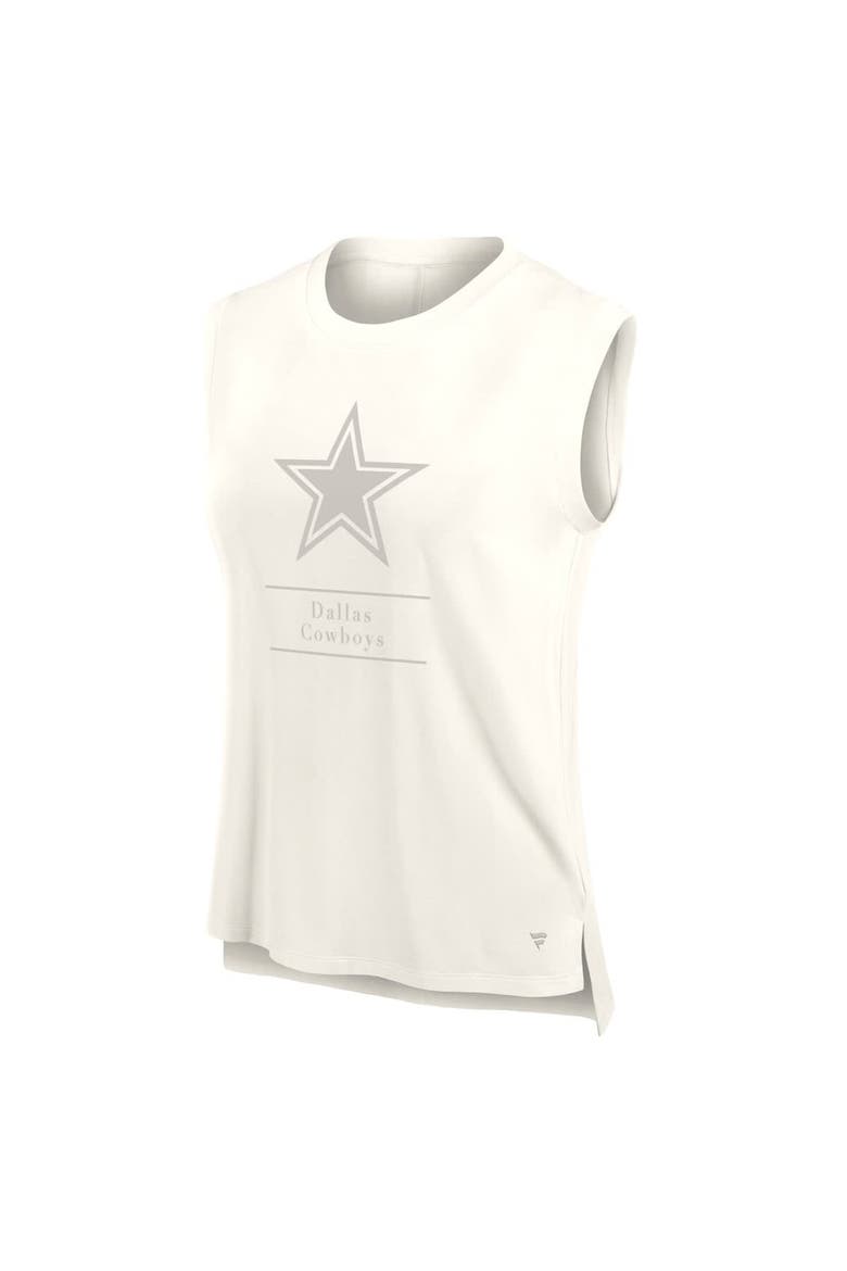 Women's Fanatics Cream Dallas Cowboys Studio Embrace Tank Top, Alternate, color, Cream