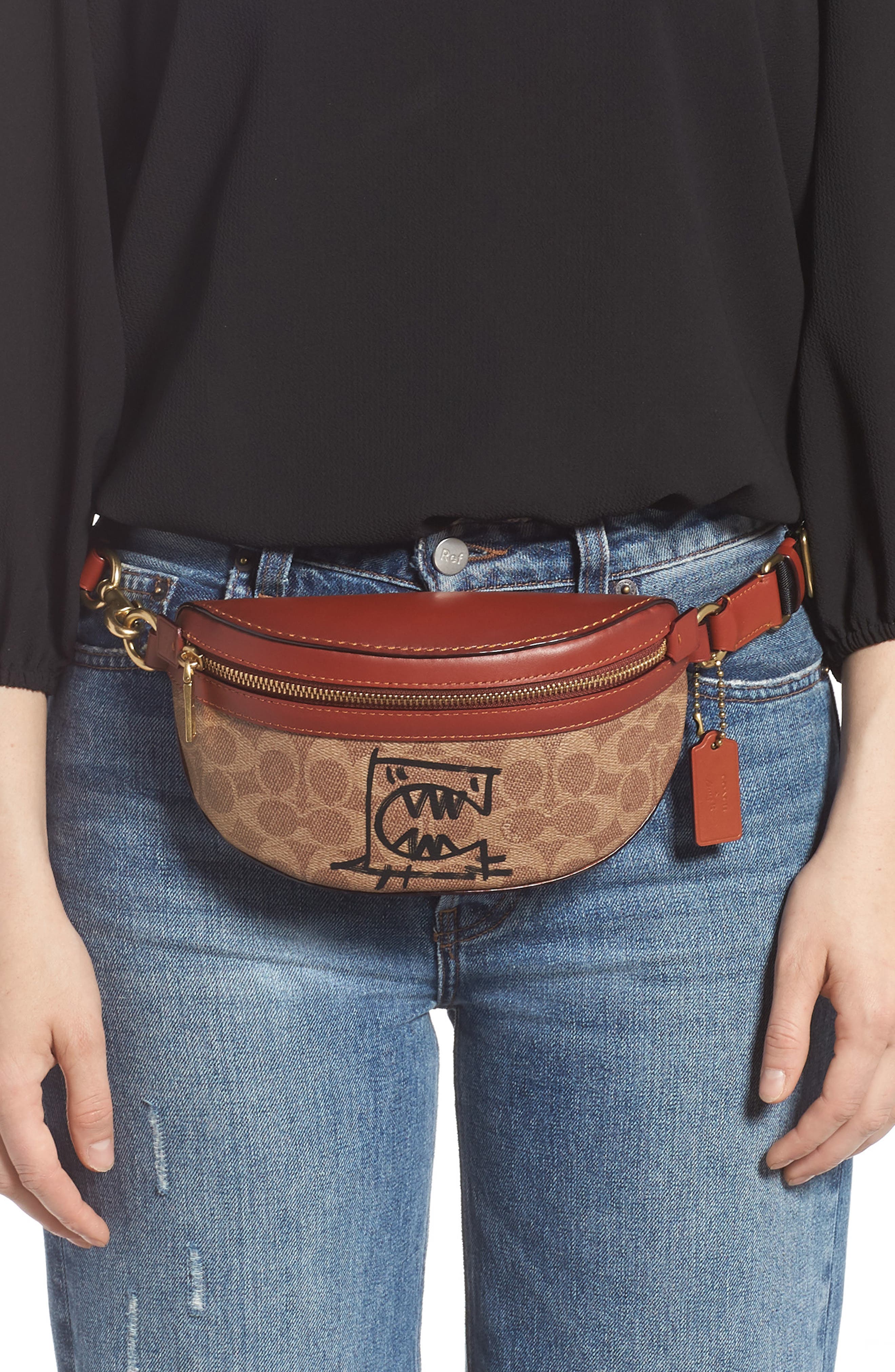 COACH x Guang Yu Riley Rexy Signature Coated Canvas Belt Bag | Nordstrom