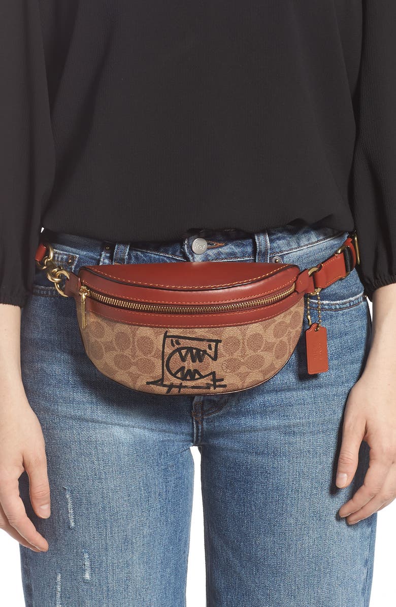 COACH x Guang Yu Riley Rexy Signature Coated Canvas Belt Bag | Nordstrom