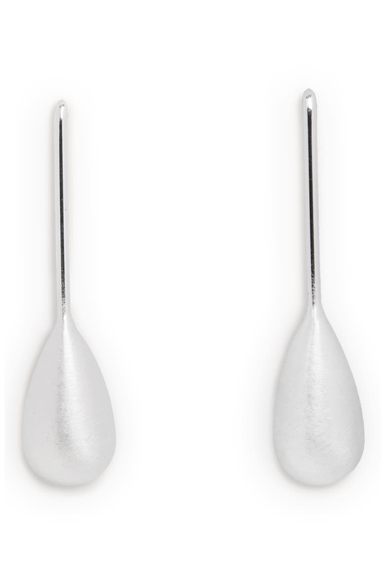 Petal Drop Earrings, Main, color, SILVER