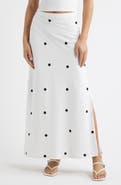 Open Edit Linen Blend Column Maxi Skirt