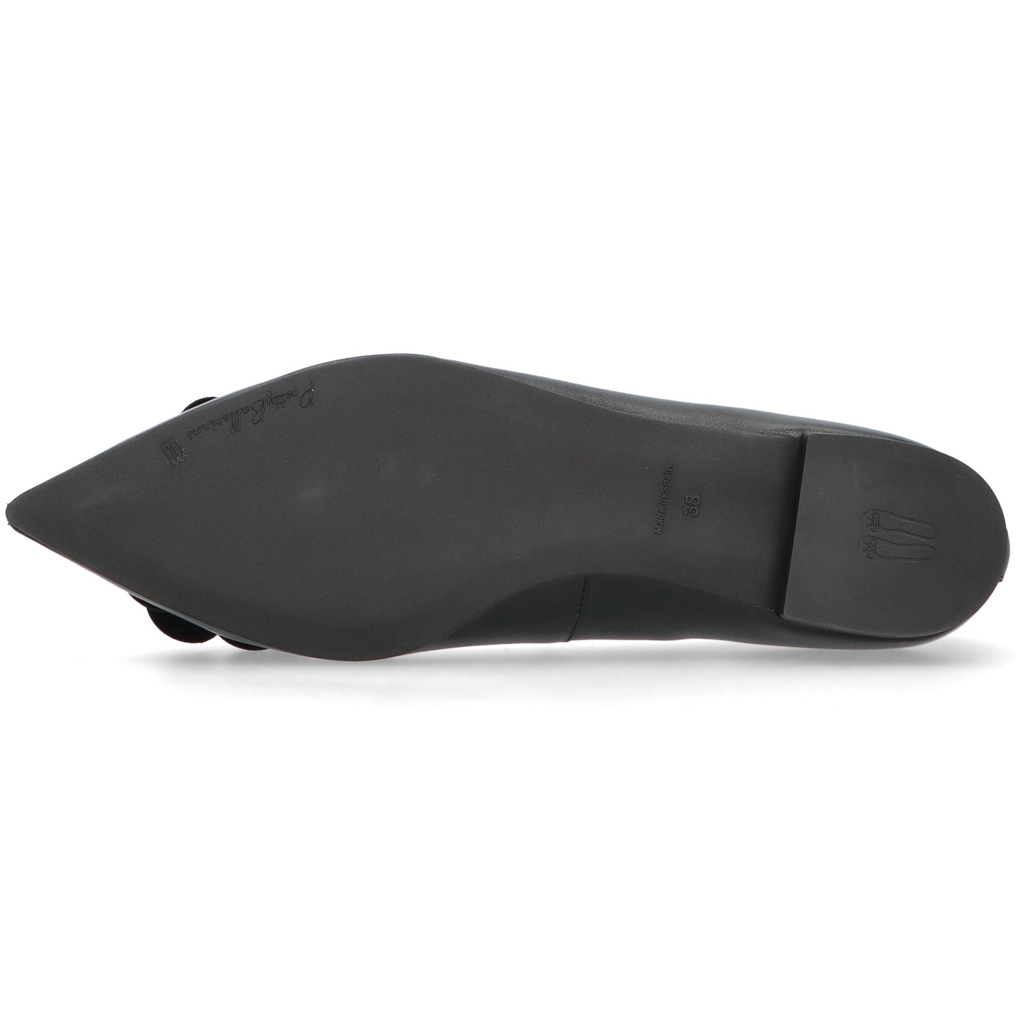 Pretty Ballerinas Pointed flower ballet flat, Alternate, color, Black