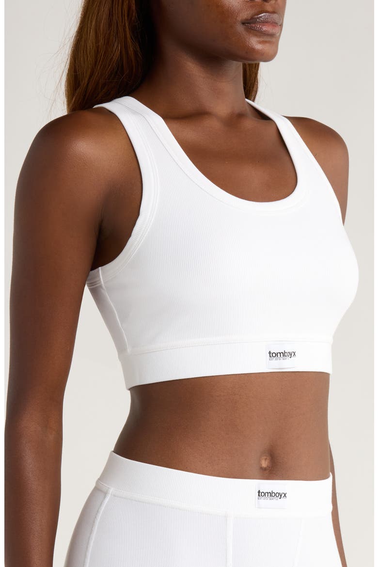 Essentials Rib Sports Bra, Alternate, color, BRIGHT WHITE