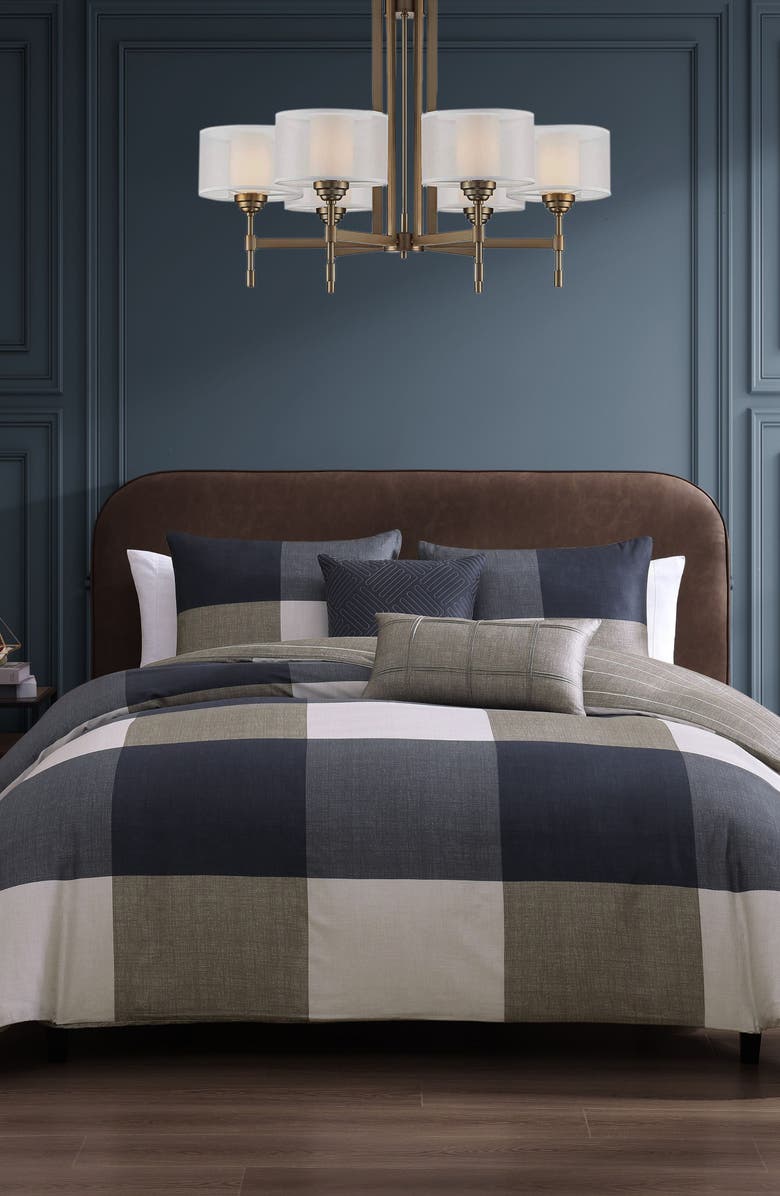 Bebejan Checkered Reversible 5-Piece Comforter Set, Alternate, color, Blue