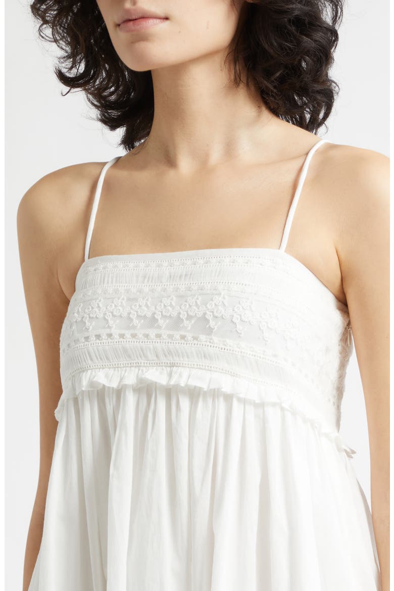 Danielle Embroidered Ruffle Cotton Sundress, Alternate, color, VINTAGE WHITE